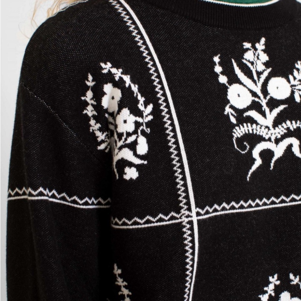 Anthropologie black and white paned sweater - Picture 4 of 8